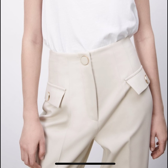 Zara EUC Cream Ankle Cropped Pants - Picture 4 of 11